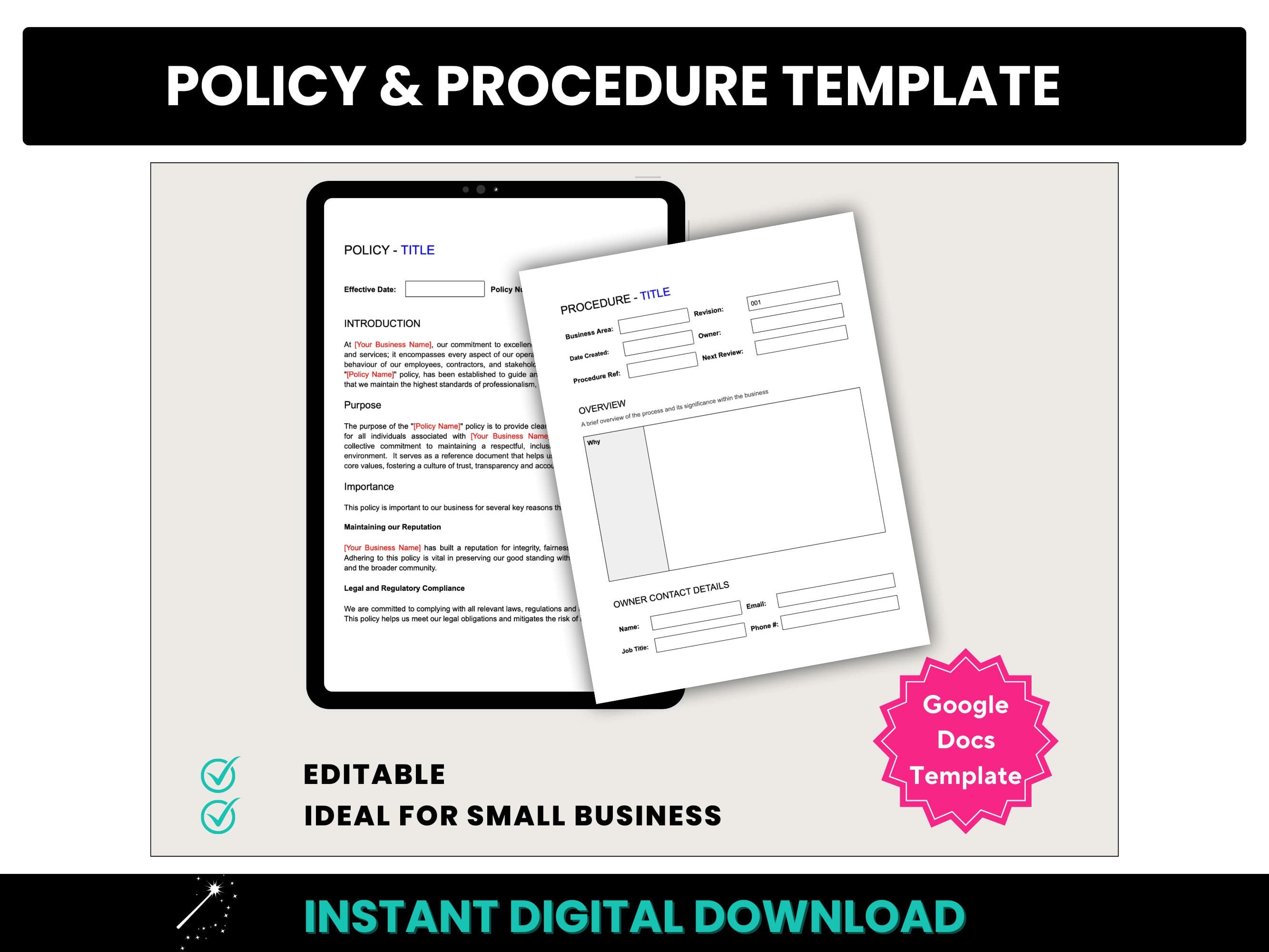Policy & Procedure Template Kit